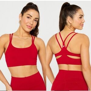 Fabletics Red Strappy Sports Bra